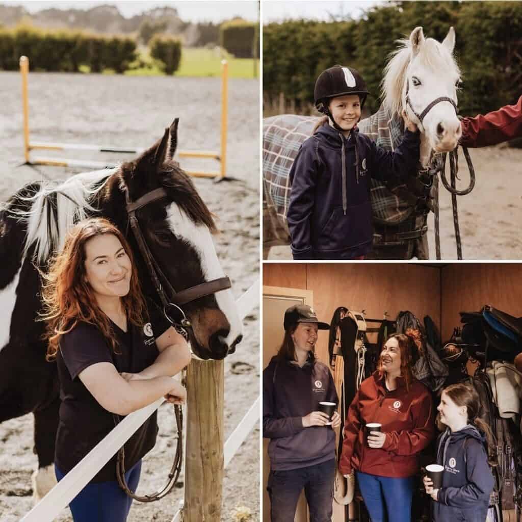 Children enjoying horse riding at Reigning Downs Hauora Centre in New Zealand.